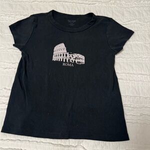 Brandy Melville Black Tee with Roma Graphic